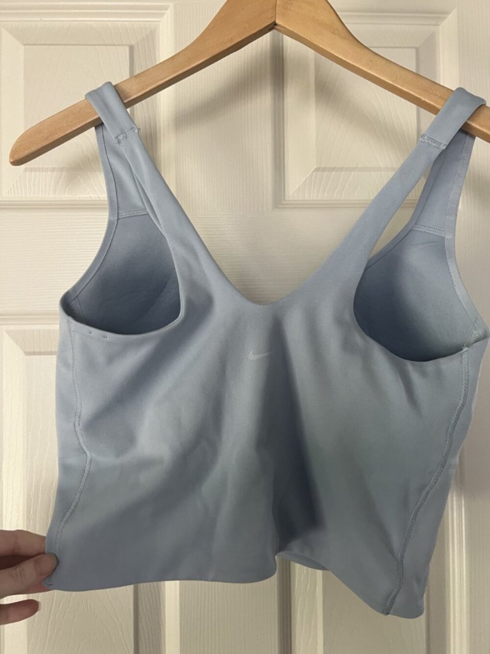 Nike Dusty Blue Longline Sports Bra Crop Tank Womens Medium - Picture 3 of 5